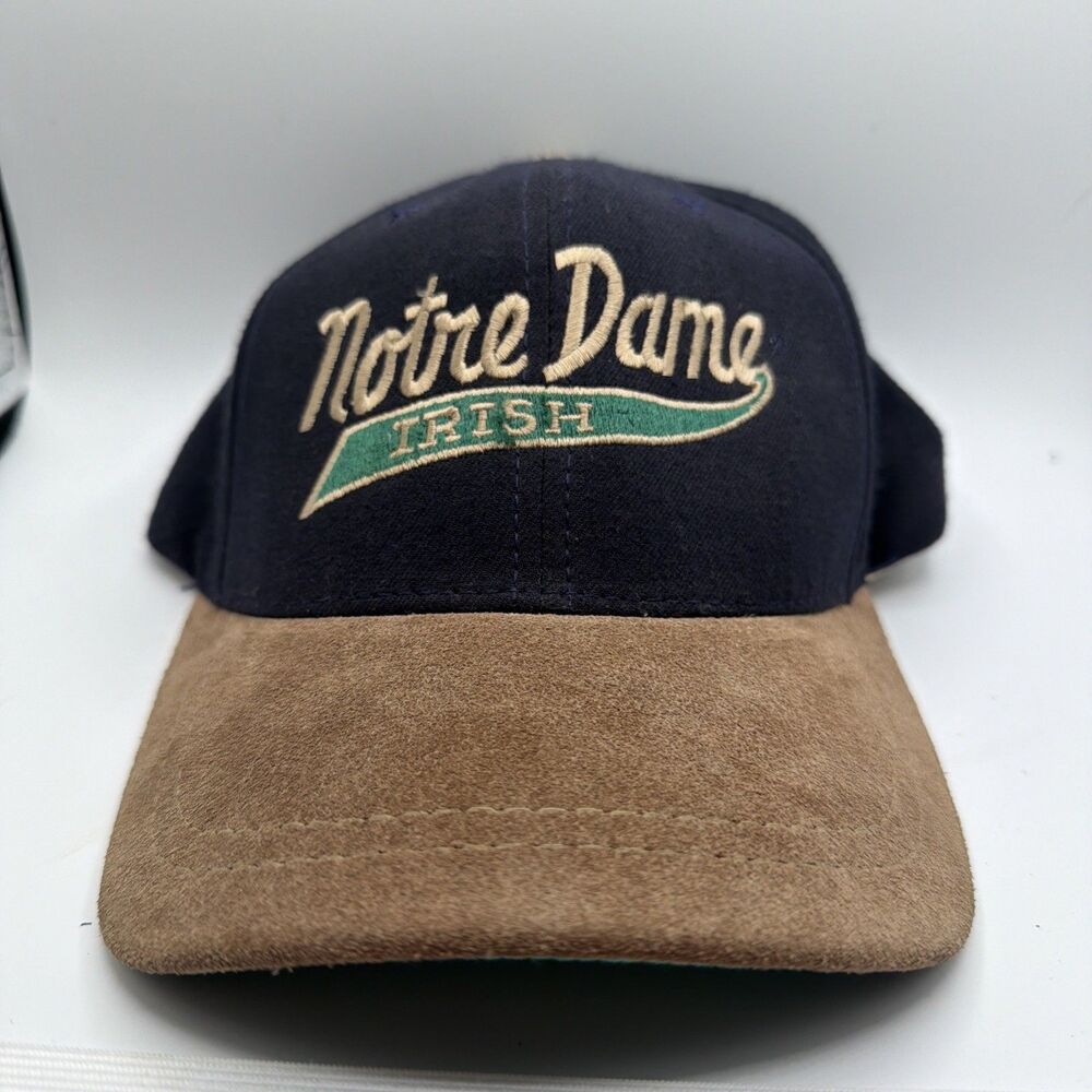 Vintage University Square Notre Dame Fighting Irish Hat, Suede Brim Strap back